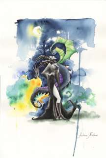 Andrea Nicolucci, Disney Artist | Maleficent - Watercolour Interpretation by Andrea Nicolucci - Page volante - (2022) | Catawiki