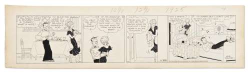 Chic Young Hand-Drawn ’’Blondie’’ Comic Strip From 1934 -- Thanksgiving Day Theme | Nate Sanders