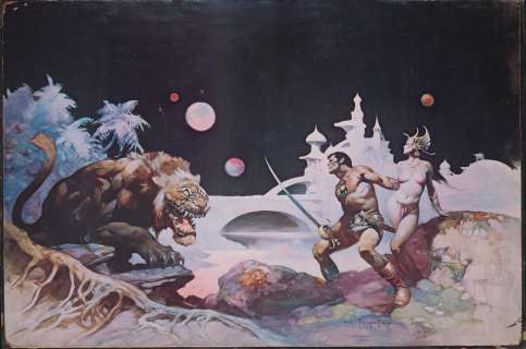 Frazetta - John Carter of Mars, Princes and Lion, Glossy Photo Proof | Russ Cochran