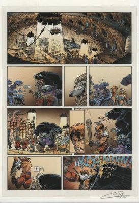 Claude Guth | Lanfeust des étoiles T5, bleu planche 08 | Galerie 9ème Art