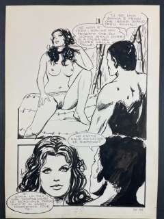 Milo Manara | Milo Manara, Jolanda de almaviva n. 36 - tavola originale "Fuga nella notte" - Page volante - Exemplaire unique - (1972) | Catawiki
