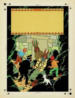 Hergé (Studios) | Tintin, Le Temple du soleil, bleu de coloriage et son film noir pour la couverture de l’album. | Septimus