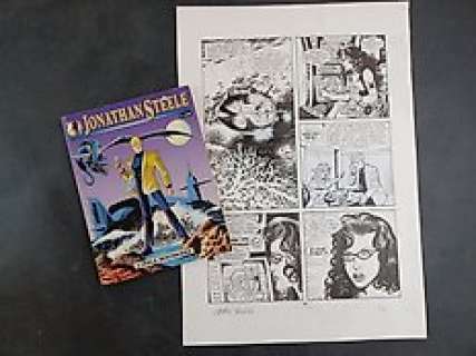 Gino Vercelli - Jonathan Steele n. 1 - Gino Vercelli - Tavola Originale "L‘Isola Misteriosa" Firmata + Albo a Stampa - (1999)