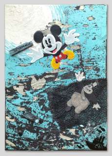 Roberto Ronchi | Mickey Mouse - "Back to the Birth" - Combine painting on canvas (2022) | Catawiki