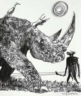 Toppi, Sergio | Toppi, Sergio - Original drawing - "Rhino" | Catawiki
