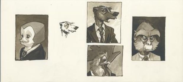 Juanjo Guarnido | Blacksad, Tome 3, Âme Rouge, illustrations de personnages | Galerie 9ème Art