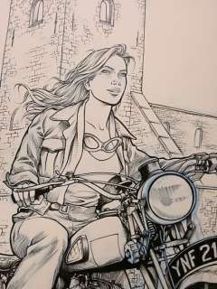 Du Caju, Thomas | Du Caju, Thomas - Originele tekening - Betty en Dodge - Betty op motor | Catawiki