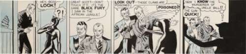 Tarpe Mills Miss Fury Daily Comic Strip Original Art (Bell Syndicate, c. 1940s). With Miss Fury in appearing in -
