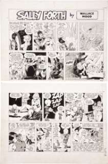 Wally Wood Sally Forth Comic Strip #S23 Original Art (Wood and Richter, 1972). Former Mad-man Wally Wood shows -