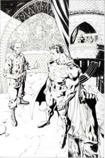 Jim Lee and Scott Williams Superman #206 Splash Page 12 Original Art (DC, 2004). The Brian Azzarello and Jim Lee -