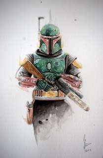 Pablo Such | Pablo Such - Original Watercolor - Boba Fett - (2023) | Catawiki