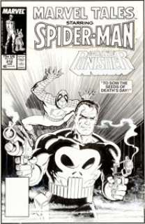 Mike Zeck Marvel Tales #212 Spider-Man vs. The Punisher Cover Original Art (Marvel, 1988). This cover came two years - | Heritage