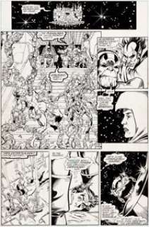 George Perez and Joe Rubinstein Infinity Gauntlet #2 Page 27 Original Art (Marvel, 1991). Thanos brings Starfox to -