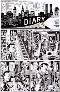 Julie Doucet Dirty Plotte (Purity Plotte) #10 "My New York Diary Part One" Title Page 3 Original Art -