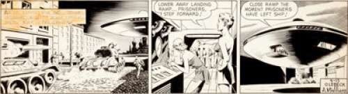 Al McWilliams Twin Earths Daily Original Art dated 4-15-53 (United Feature Syndicate, 1953). The super-sleek, -