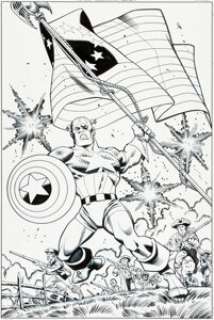 Ron Frenz and Roger Langridge Captain America: Sentinel of Liberty #7 Cover Original Art (Marvel, 1999). -