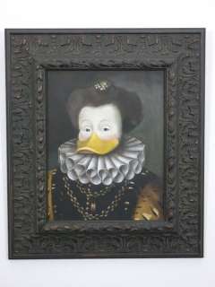 Ommo Wille | Donald Duck - Portrait of Maria Stuart, former Queen of Scotland - Duck Style - framed - oil on wood - (2023) | Catawiki