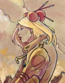 Piero Ruggeri | Piero Ruggeri - “Guerriera del futuro” / inchiostro e acquerello - Page volante - Exemplaire unique - (2020) | Catawiki