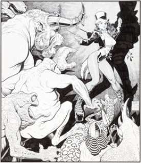 Arthur Adams - Zatanna Illustration Original Art (2008). Krowtra, nuts eht reweiv! This ink on graphite -