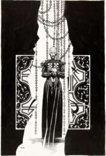 Mike Mignola Hellraiser Pinhead Illustration Original Art (c. 1990s). The best known Cenobite is featured -