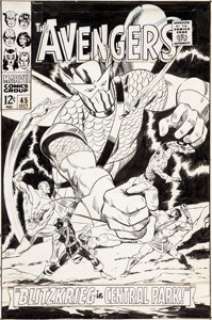 John Buscema and Vince Colletta Avengers #45 Cover Original Art (Marvel, 1967). The Super-Adaptoid strikes -