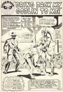 Steve Ditko Amazing Spider-Man #27 Splash Page 1 Original Art (Marvel, 1965). "Bring Back My Goblin To -