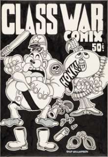 Skip Williamson Class War Comix Cover Original Art (circa 1960s-70s). This is an early cover to a comic -