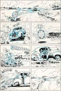 Gary Hallgren Air Pirate Funnies #2 Complete 6-Page Story Original Art (Hell Comics, 1971). Disney goes -