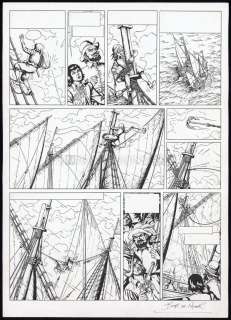 Bob De Moor - Planche originale n°21 - L‘Invincible armada 2 ? Le Dragon des mers - Cori le moussaillon