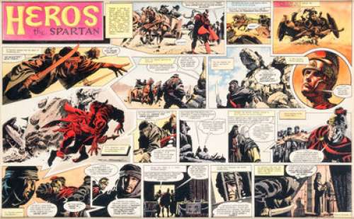 Frank Bellamy Eagle Magazine V16#23 "Heros  the Spartan: Episode 15" Two-Page Spread Original Art (Longacre  Press, ... | Heritage