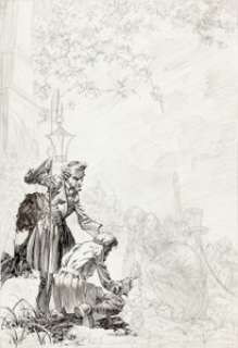 Bernie Wrightson - Graverobbers Illustration Original Art (c. 1970s). A tightly penciled, full page splash - | Heritage