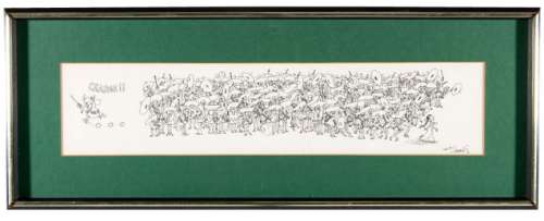 SERGIO ARAGONES FRAMED PANORAMIC 1974 ORIGINAL ART. | Hake’s