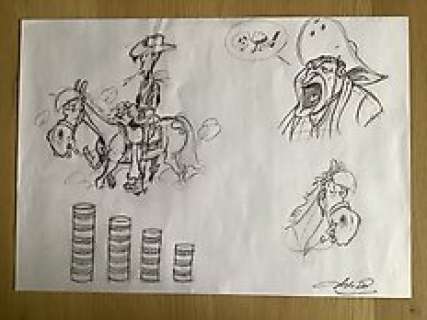 Achdé | Achdé - Crayonné original - Lucky Luke - Le Parisien | Catawiki