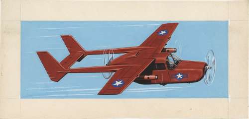 Masaaki Motosawa Hand-Drawn Color Illustration "Cessna Skymaster" | Mandarake (Big Web)