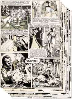 Stephen Hickman Complete 8-Page Unpublished Story "Greener Pastures" Original Art (c. 1969).... (Total: 8 Items)