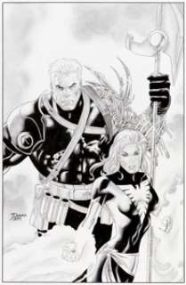 Tom Derenick Cable #95 Cover Original Art (Marvel, 2001)....