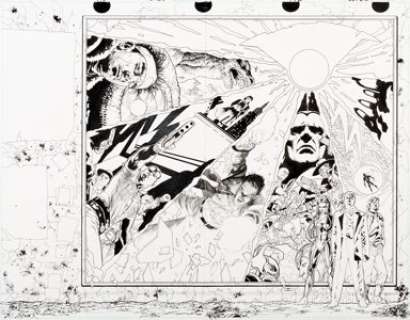  - John Cassaday Planetary "All Over the World and Other Stories" Trade Paperback Wraparound Cover Original Art (DC/W...