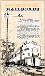 L. B. Cole, Norman Nodel, and Others The World around Us #4 "The Illustrated Story of Railroads" 80-Page Original ... (Total: 80 Original Art) | Heritage