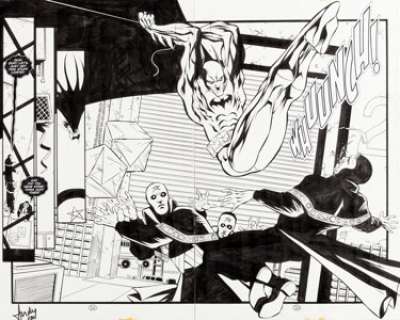 Anthony Williams and Andy Lanning Batman: Legends of the Dark Knight #97 Splash Pages 14 and 15 Original Art (DC, ... (Total: 2 Original Art) | Heritage