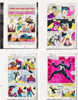 - Christie Scheele Marvel Super-Heroes Secret Wars #8 Near-Complete Story "Invasion" Production Color Guides Group o... (Total: 24 Items)