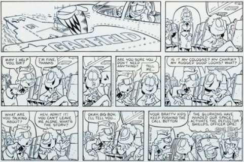 Jim Davis Garfield Sunday Comic Strip Original Art dated 3-26-95 (United Feature Syndicate, 1995).... | Heritage