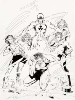 David Lapham and Bob Layton Harbinger #5 Cover Original Art (Valiant, 1992)....