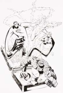 Joe St. Pierre Fantastic Four Game Boy Advance Ad Illustration Original Art (ActiVision, 2005)....