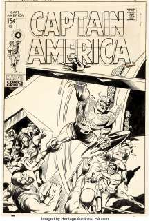 Gene Colan and Joe Sinnott Captain America #123 Cover Original Art (Marvel, 1970).... | Heritage