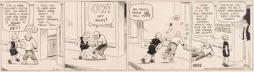 Harold Gray Little Orphan Annie Daily Comic Strip Original Art dated 10-20-32 (Tribune, 1932). Annie gives -