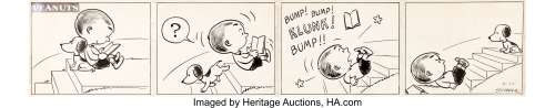 Charles Schulz Peanuts Daily Comic Strip Snoopy Original Art dated 11-17-50 (United Feature Syndicate, 1950)....