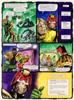 Carlos Ezquerra et John Wagner Judge Dredd The Poster Prog #2 Planche 6 Originale (Fleetway, 1994).... | Heritage