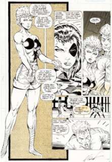 Rob Liefeld and Marat Mychaels X-Force #5 Story Page 7 Original Art (Marvel,1991). Boom Boom and Cannonball -
