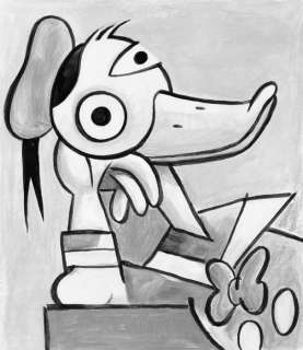 Tony Fernandez, Disney Artist | Donald Duck Inspired By Pablo Picasso’s "Buste de femme accoudée, gris et blanc" (1938) - Original Drawing - Tony Fernandez Signed - Acrylic Art - Original Artwork | Catawiki