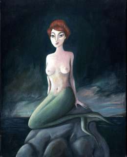 ZANZIM - SIRÈNE DANS LE BAIN Acrylique sur toile pour une illustration 30